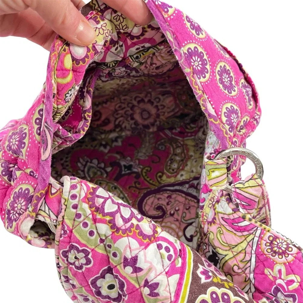 Vera Bradley Quilted Crossbody Purse Pink Patterned Floral Small Bag